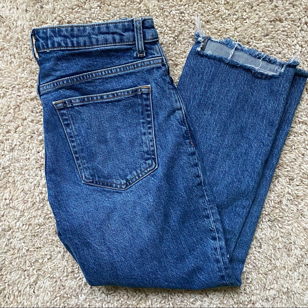 Top Shop Raw Hem Straight Leg Jean